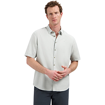 Shirt Short Sleeve With Linen Dusty Green