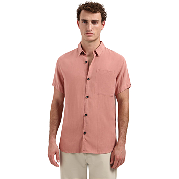Shirt Short Sleeve With Linen, Garm Coral