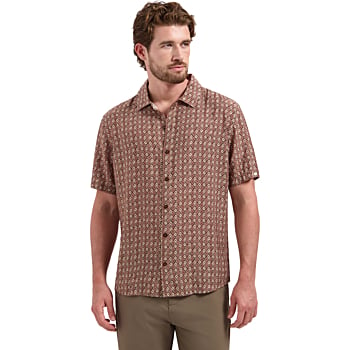 Shirt Short Sleeve Allover Printed Coral