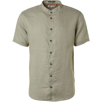 Shirt short sleeve granddad linen s smoke green