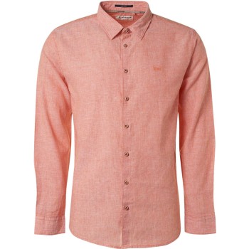 Shirt 2 colour melange with linen papaya