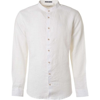 Shirt granddad linen solid white