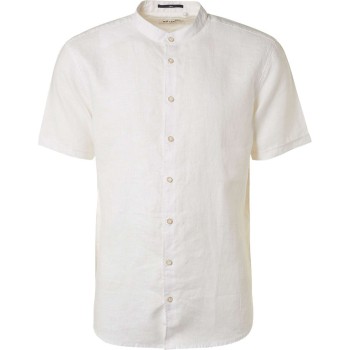 Shirt short sleeve granddad linen s white