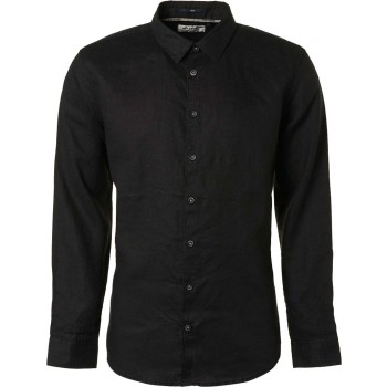 Shirt linen solid black