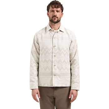 Overshirt Full Button Jacquard Taupe