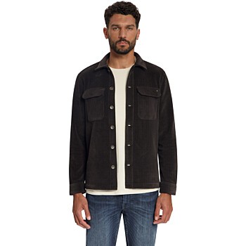 Overshirt Full Button Rib Sweat Earth
