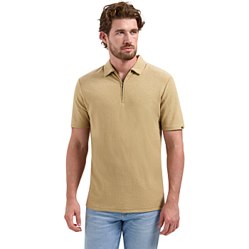 Polo Short Sleeve Zipper Sand