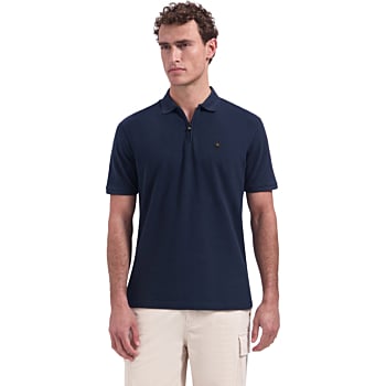 Polo Short Sleeve Zip Garment Dyed Night