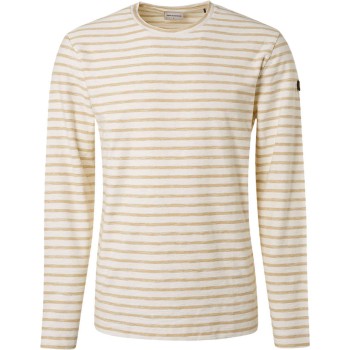 T-shirt long sleeve crewneck stripe sand