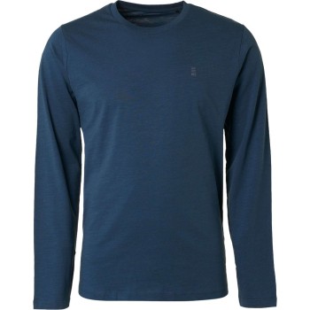 T-shirt long sleeve crewneck slub r carbon blue