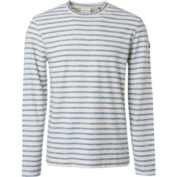 T-shirt long sleeve crewneck stripe blue