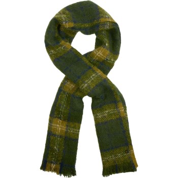Scarf woven check olive