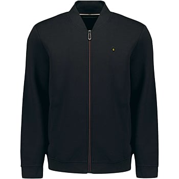 Sweater Full Zipper Pique Bomber Black