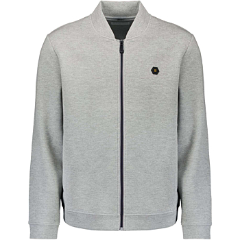 Sweater Full Zipper Pique Bomber Grey Melange