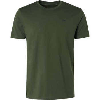 T-shirt crewneck solid basic dark green