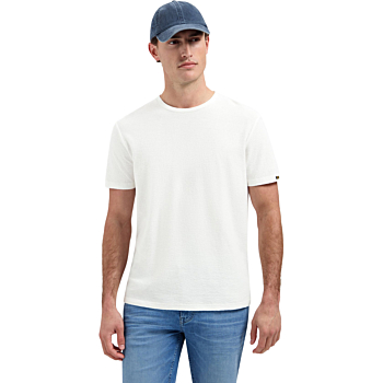 T-Shirt Crewneck Solid Jacquard White