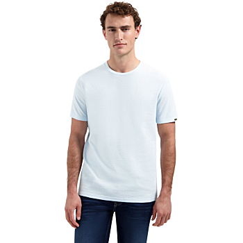 T-Shirt Crewneck Solid Jacquard Sky