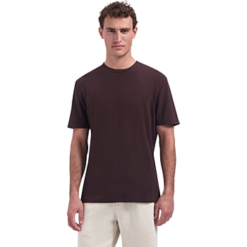 T-Shirt Crewneck Crinkle Dark Brown