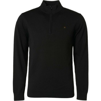 Pullover half zip 2 coloured melang black
