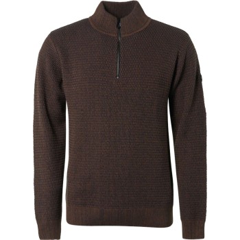 Pullover half zipper 2 coloured mel brown