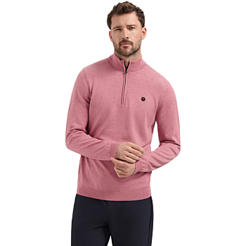 Pullover SU Collar Half Zip 2 Colou Old Pink
