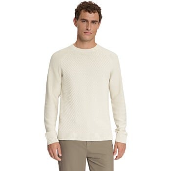 Pullover Crewneck Cable Knit Stone