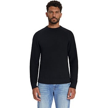 Pullover Crewneck Cable Knit Black