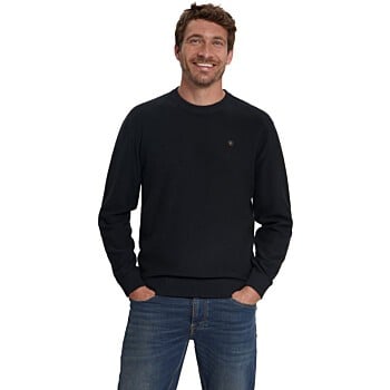 Pullover Crewneck Shoulder Detail Black