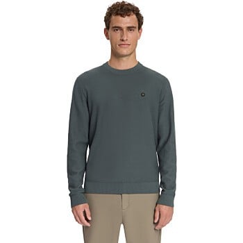Pullover Crewneck Shoulder Detail Dark Steel