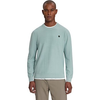 Pullover Crewneck Shoulder Detail Dusty Blue
