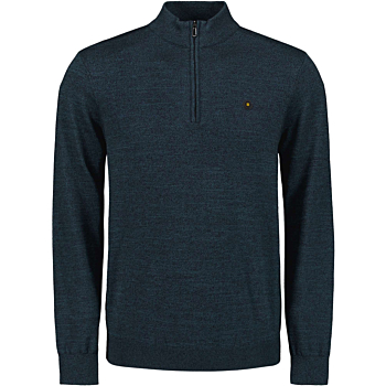 Pullover Half Zip 2 Coloured Melang Navy