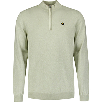 Pullover Stand Up Collar Half Zip M Green