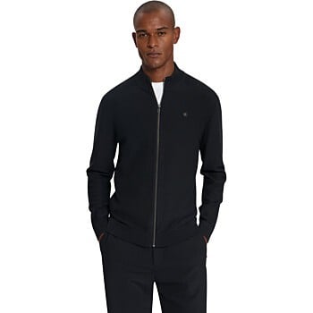 Pullover Full Zip Shoulder Detail Black