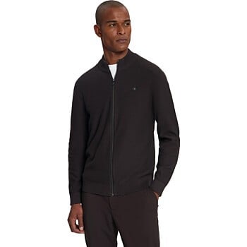 Pullover Full Zip Shoulder Detail Dark Brown
