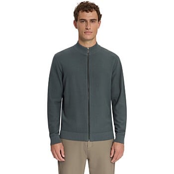 Pullover Full Zip Shoulder Detail Dark Steel