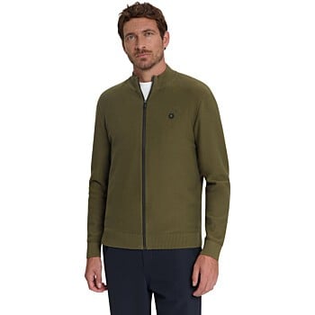 Pullover Full Zip Shoulder Detail Moss
