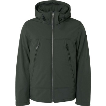 Jacket short fit hooded softshell s dark green