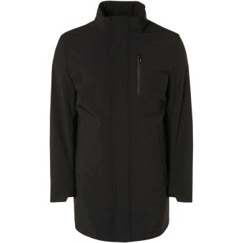 Jacket long fit stretch softshell black