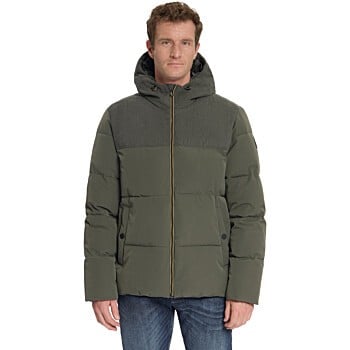 Jacket Short Fit Puffer Corduroy Mi Army