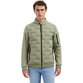 Jacket Short Fit Sealed Knitted Mix Light Army