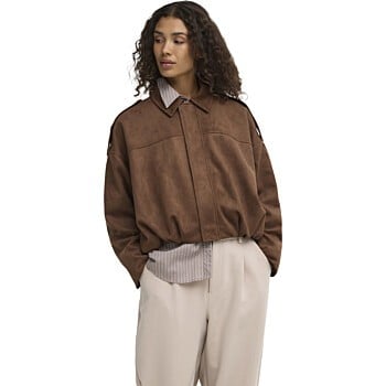 ONLMOON-STINA FAUX SUEDE BOMBER PNT NOOS Soft Silt