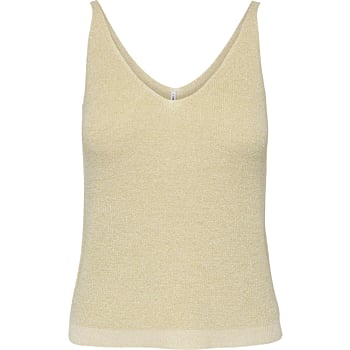 ONLSHINA SL GLITTER TOP KNT Birch/Gold Glitter