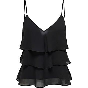ONLLINN LIFE FLOUNCE SINGLET WVN NOOS Black