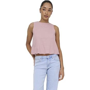 ONLGOA S/L BALLON LINEN BL TOP CC PNT Burnished Li