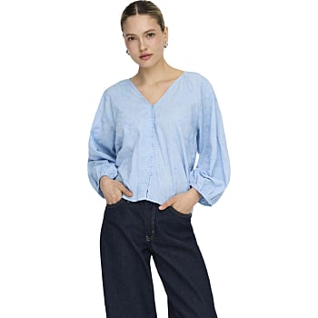 ONLZION 3/4 V-NECK EMB TOP WVN Soft Chambray