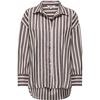 ONLOREGON ALVA lange mouw REG SHIRT Coffee Bean
