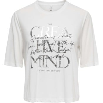 ONLFREE MAYA S/S PRINT TOP BOX JRS Cloud Dancer/Cr
