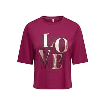 ONLFREE MAYA S/S PRINT TOP BOX JRS Sangria/Love