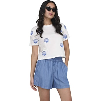 ONLMARISSE S/S EMB TOP BOX JRS Cloud Dancer/Shell