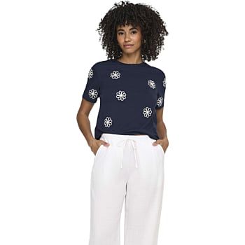 ONLMARISSE S/S EMB TOP BOX JRS Navy Blazer/Flower